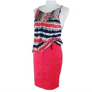 BCBG Paris~Size ~Hibiscus Pensil Woven Skirt NWT.